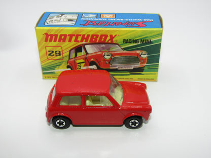 Matchbox Superfast No 29B Racing Mini Centre Cut Wheels NO LABELS
