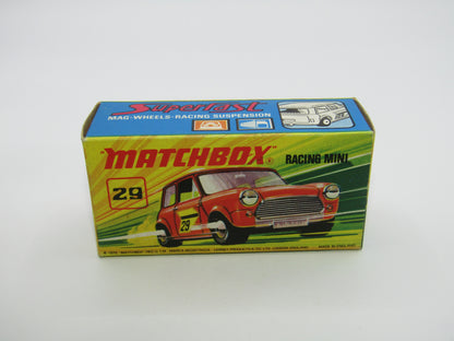 Matchbox Superfast No 29B Racing Mini Centre Cut Wheels NO LABELS
