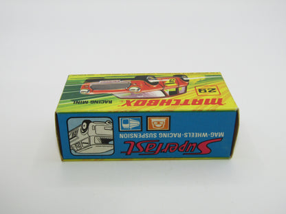 Matchbox Superfast No 29B Racing Mini Centre Cut Wheels NO LABELS