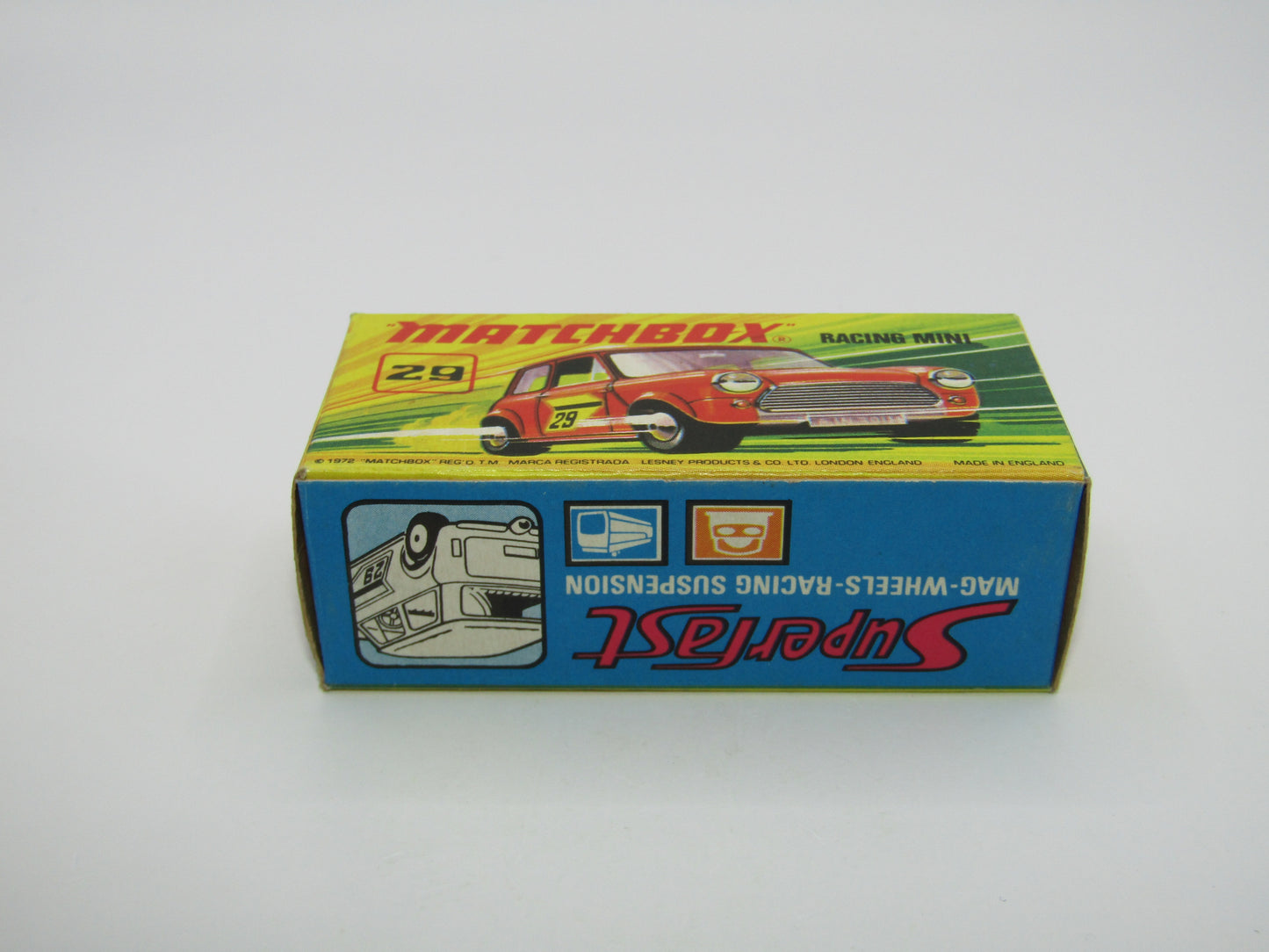 Matchbox Superfast No 29B Racing Mini Centre Cut Wheels NO LABELS