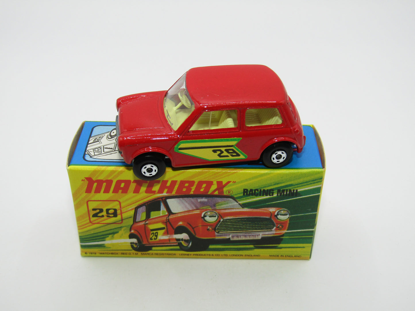 Matchbox Superfast No 29B Racing Mini Very Dark Red 5 Spoke Wheels