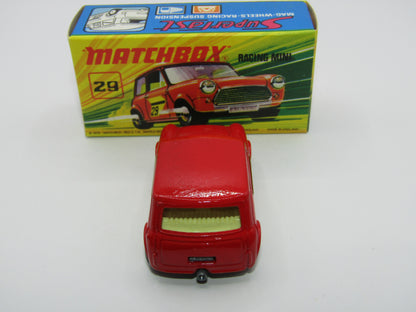 Matchbox Superfast No 29B Racing Mini Very Dark Red 5 Spoke Wheels
