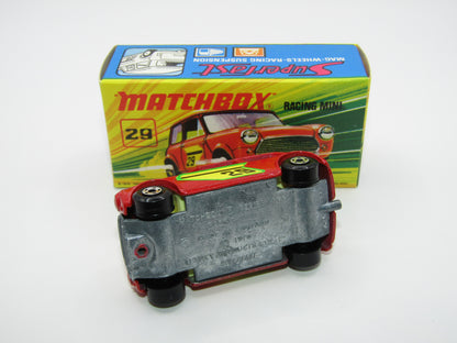 Matchbox Superfast No 29B Racing Mini Very Dark Red 5 Spoke Wheels