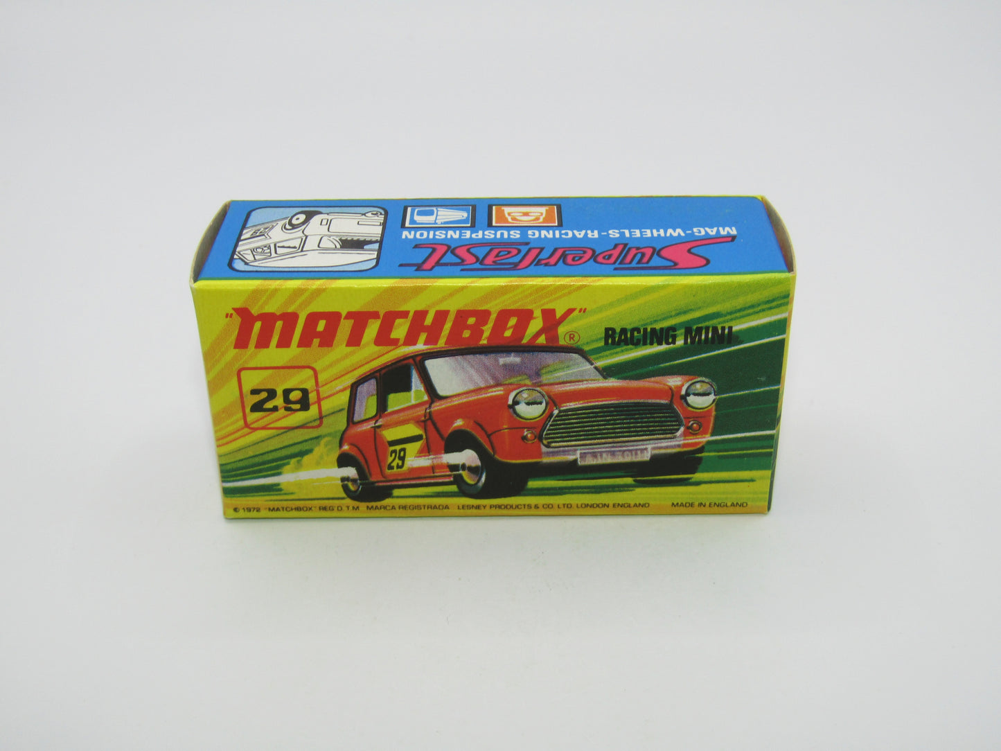 Matchbox Superfast No 29B Racing Mini Very Dark Red 5 Spoke Wheels