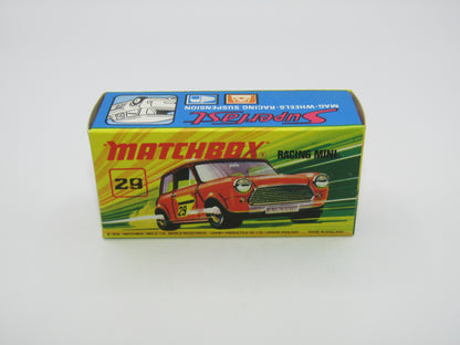 Matchbox Superfast No 29B Racing Mini Very Dark Red 5 Spoke Wheels