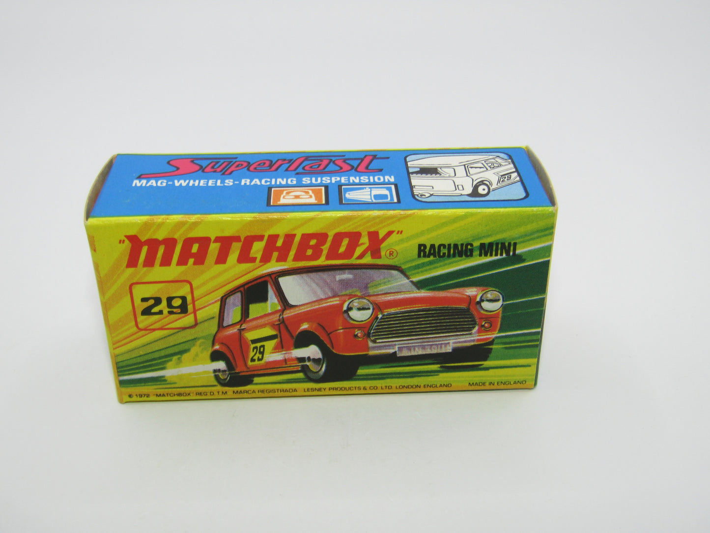 Matchbox Superfast No 29B Racing Mini Very Dark Red 5 Spoke Wheels