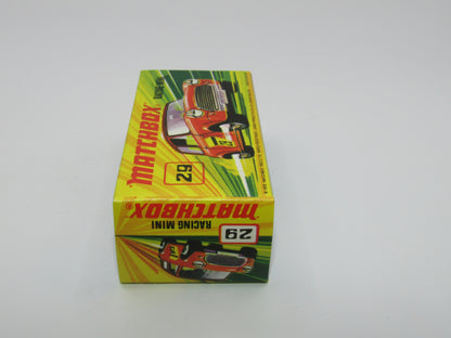 Matchbox Superfast No 29B Racing Mini Very Dark Red 5 Spoke Wheels