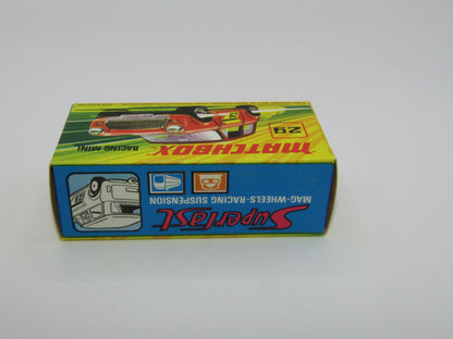 Matchbox Superfast No 29B Racing Mini Very Dark Red 5 Spoke Wheels