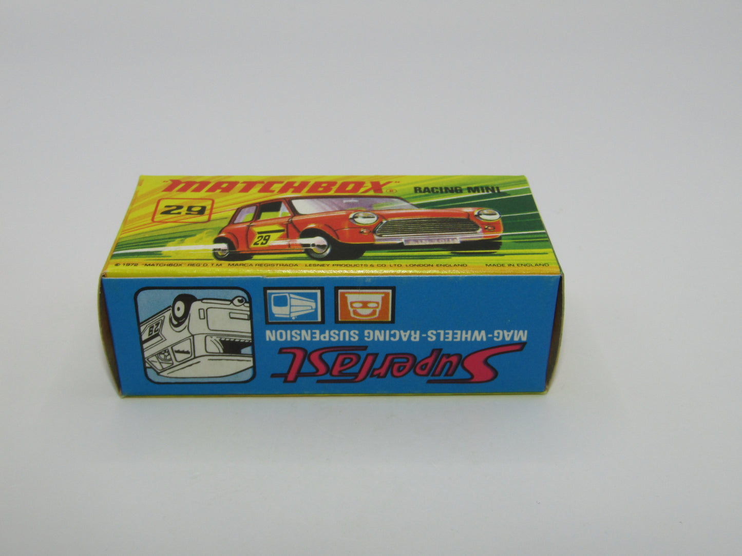 Matchbox Superfast No 29B Racing Mini Very Dark Red 5 Spoke Wheels