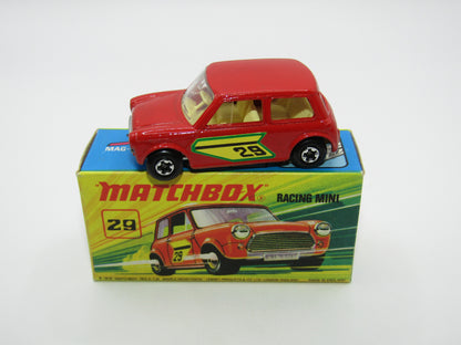 Matchbox Superfast No 29B Racing Mini DARK DULL RED Centre Cut Wheels