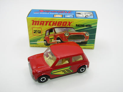 Matchbox Superfast No 29B Racing Mini DARK DULL RED Centre Cut Wheels
