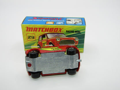 Matchbox Superfast No 29B Racing Mini DARK DULL RED Centre Cut Wheels