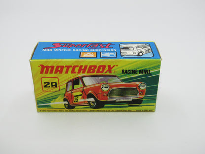 Matchbox Superfast No 29B Racing Mini DARK DULL RED Centre Cut Wheels