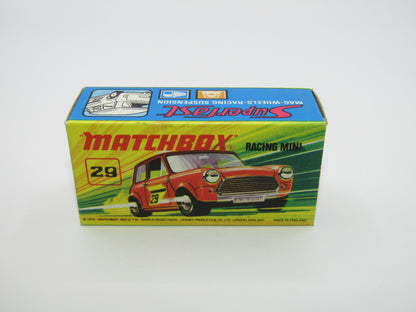 Matchbox Superfast No 29B Racing Mini DARK DULL RED Centre Cut Wheels