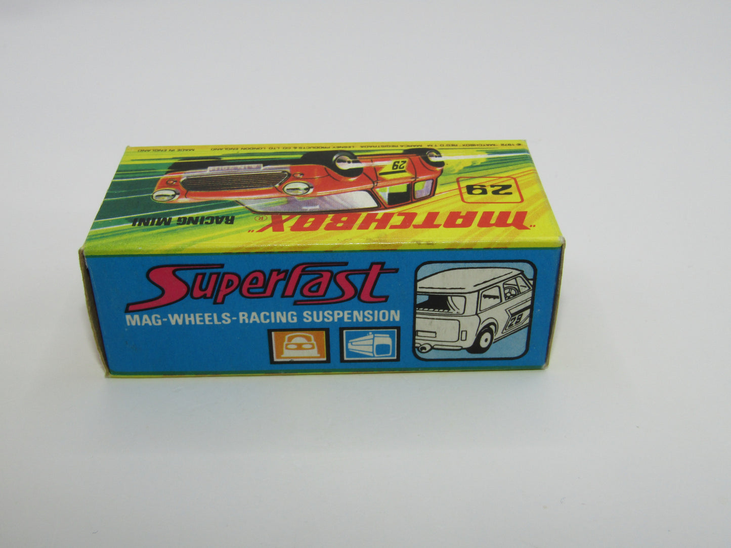 Matchbox Superfast No 29B Racing Mini DARK DULL RED Centre Cut Wheels