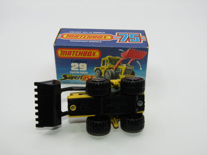 Matchbox Superfast No 29c Tractor Shovel SILVER GREY Interior YELLOW Body