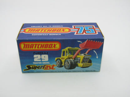 Matchbox Superfast No 29c Tractor Shovel SILVER GREY Interior YELLOW Body