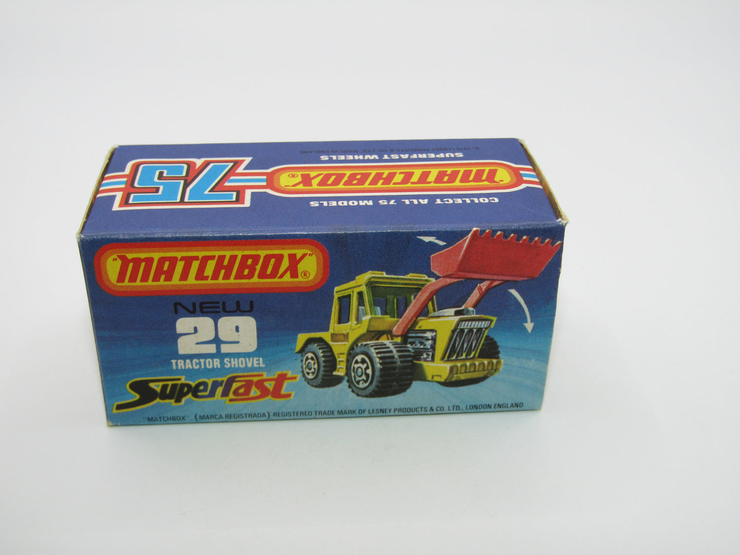 Matchbox Superfast No 29c Tractor Shovel SILVER GREY Interior YELLOW Body