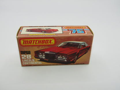 Matchbox Superfast No 28C Lincoln Continental, DARK PINK, Beige Interior