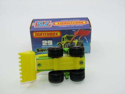 Matchbox Superfast No 29c Tractor Shovel LIME GREEN Yellow Base