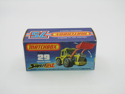 Matchbox Superfast No 29c Tractor Shovel LIME GREEN Yellow Base