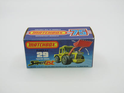 Matchbox Superfast No 29c Tractor Shovel LIME GREEN Yellow Base