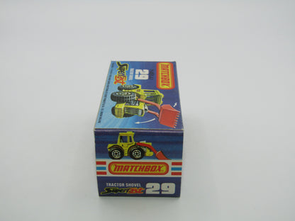 Matchbox Superfast No 29c Tractor Shovel LIME GREEN Yellow Base