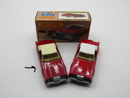 Matchbox Superfast No 28C Lincoln Continental, DARK RUBY RED, Beige Interior