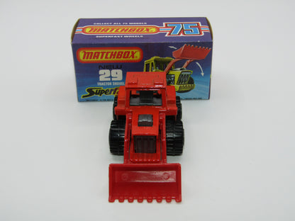 Matchbox Superfast No 29c Tractor Shovel Orange-Red RED Shovel Silver Interior
