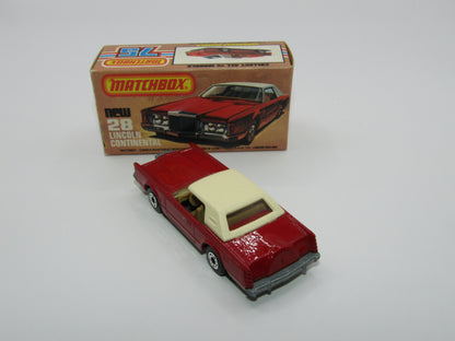 Matchbox Superfast No 28C Lincoln Continental, DARK RUBY RED, Beige Interior