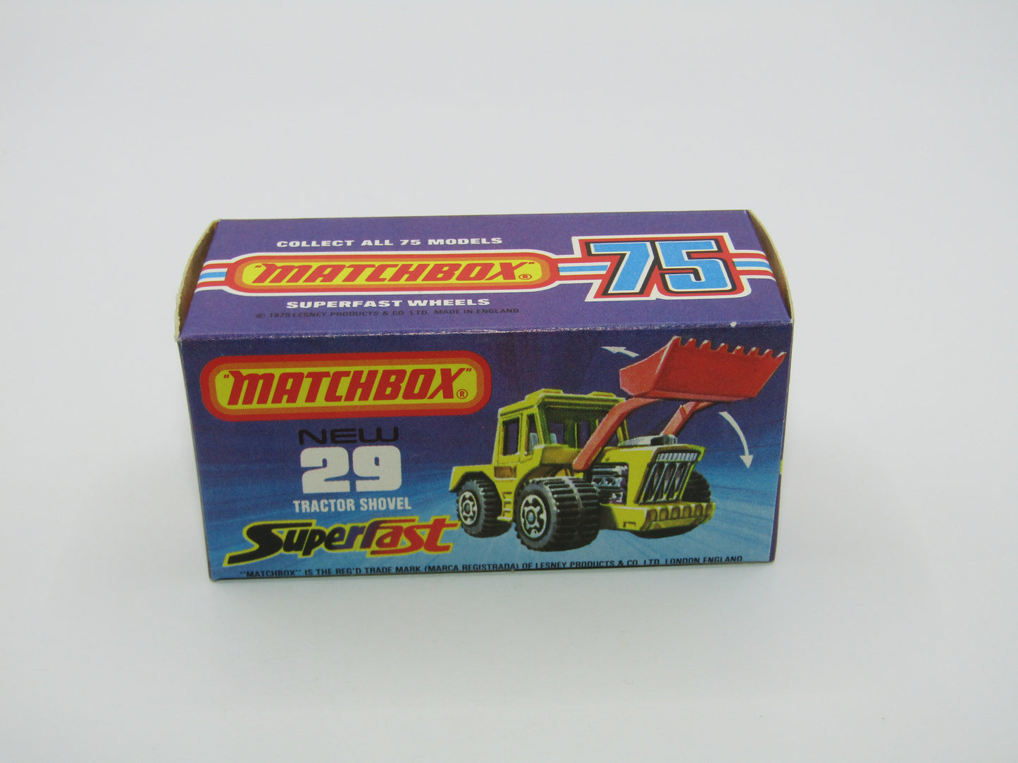 Matchbox Superfast No 29c Tractor Shovel Orange-Red RED Shovel Silver Interior