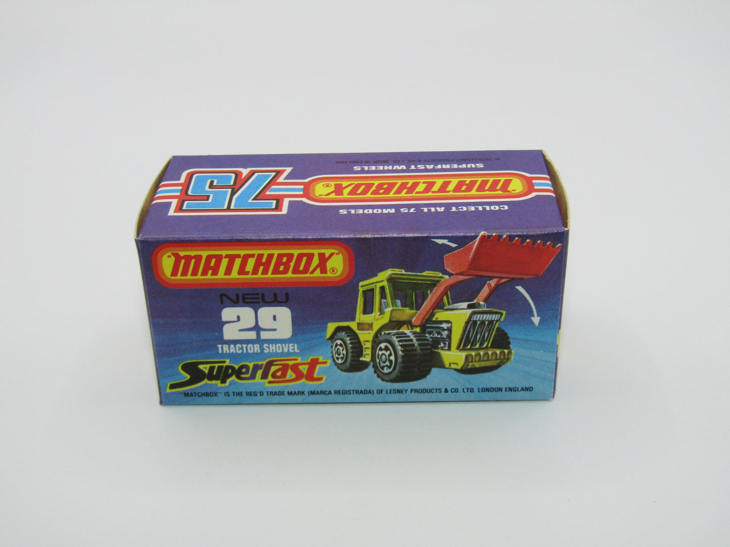 Matchbox Superfast No 29c Tractor Shovel Orange-Red RED Shovel Silver Interior