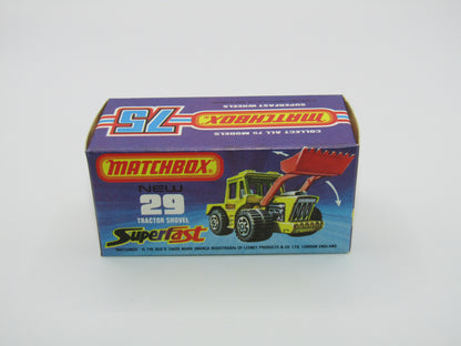 Matchbox Superfast No 29c Tractor Shovel Orange-Red RED Shovel Silver Interior