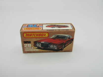 Matchbox Superfast No 28C Lincoln Continental, DARK RUBY RED, Beige Interior