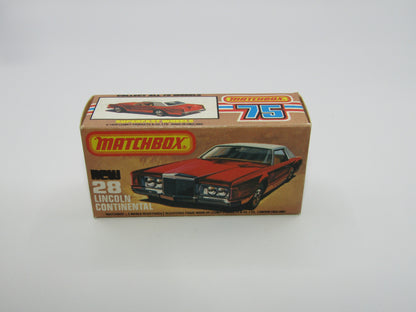 Matchbox Superfast No 28C Lincoln Continental, DARK RUBY RED, Beige Interior
