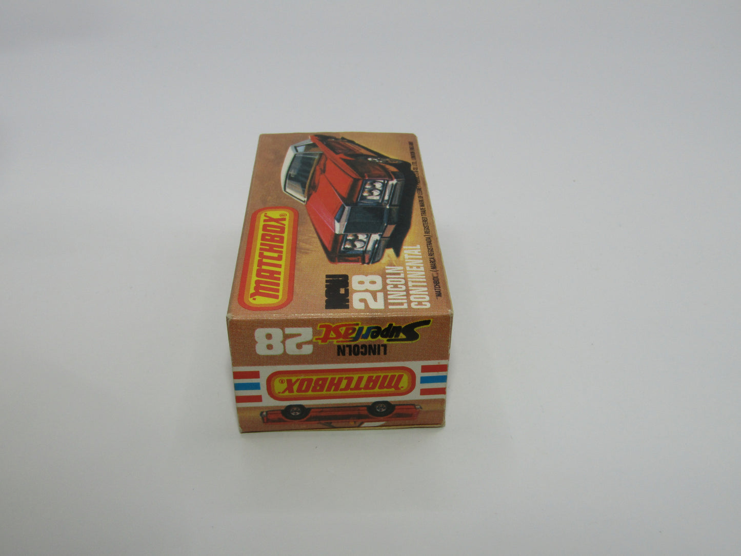 Matchbox Superfast No 28C Lincoln Continental, DARK RUBY RED, Beige Interior
