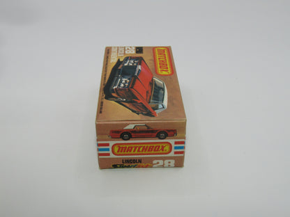 Matchbox Superfast No 28C Lincoln Continental, DARK RUBY RED, Beige Interior