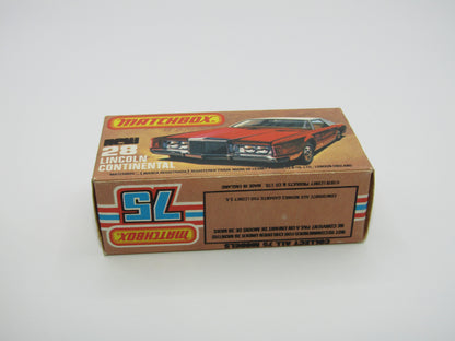 Matchbox Superfast No 28C Lincoln Continental, DARK RUBY RED, Beige Interior