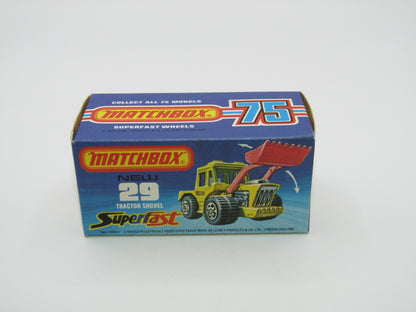 Matchbox Superfast No 29C Tractor Shovel MAROON Shovel PALE YELLOW Base