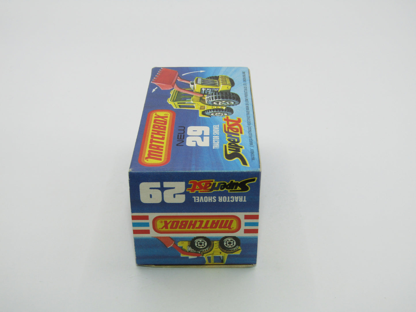 Matchbox Superfast No 29C Tractor Shovel MAROON Shovel PALE YELLOW Base