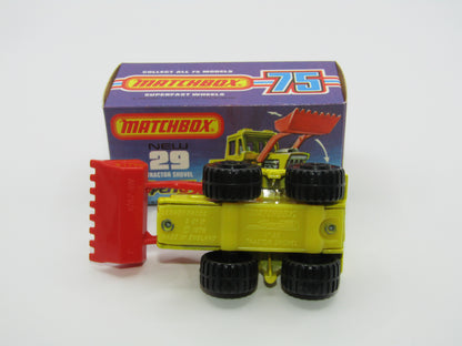 Matchbox Superfast No 29C Tractor Shovel BLACK Wheel Hubs