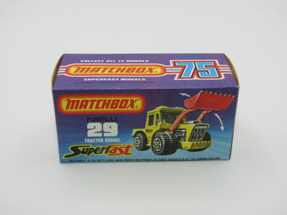 Matchbox Superfast No 29C Tractor Shovel BLACK Wheel Hubs