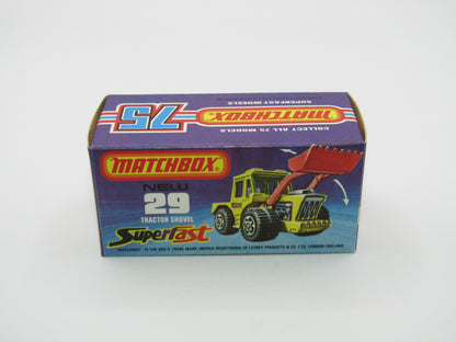 Matchbox Superfast No 29C Tractor Shovel BLACK Wheel Hubs