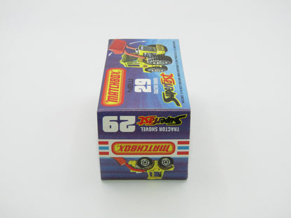 Matchbox Superfast No 29C Tractor Shovel BLACK Wheel Hubs