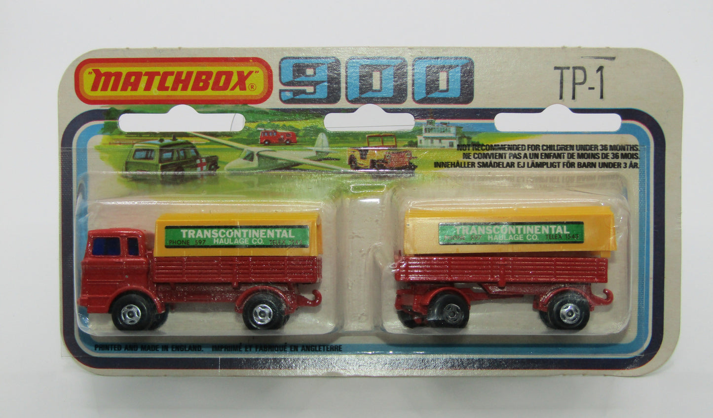 Matchbox Superfast Twin Pack TP-1 Mercedes Truck & Trailer - Red DARK YELLOW CANOPY