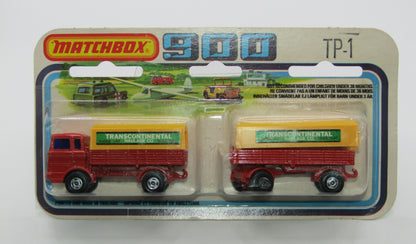 Matchbox Superfast Twin Pack TP-1 Mercedes Truck & Trailer - Red DARK YELLOW CANOPY