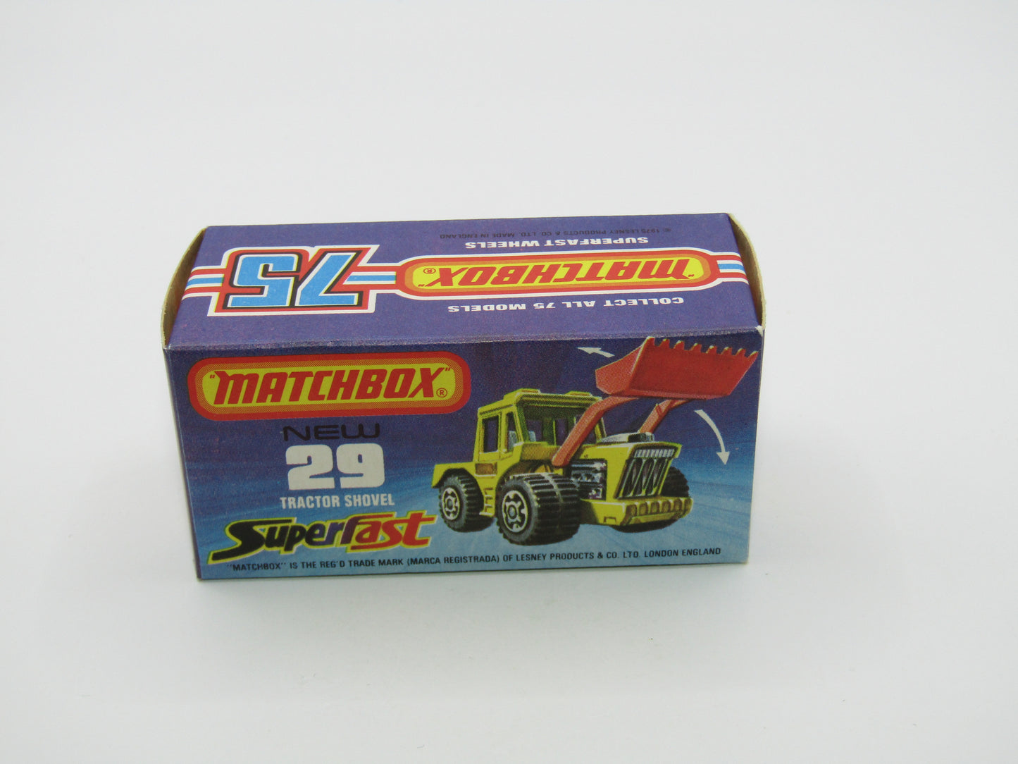 Matchbox Superfast No 29C Tractor Shovel Dark Red Shovel Yellow Hubs