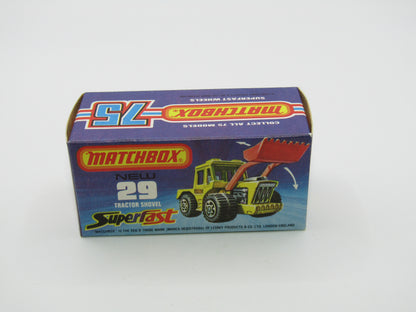 Matchbox Superfast No 29C Tractor Shovel Dark Red Shovel Yellow Hubs