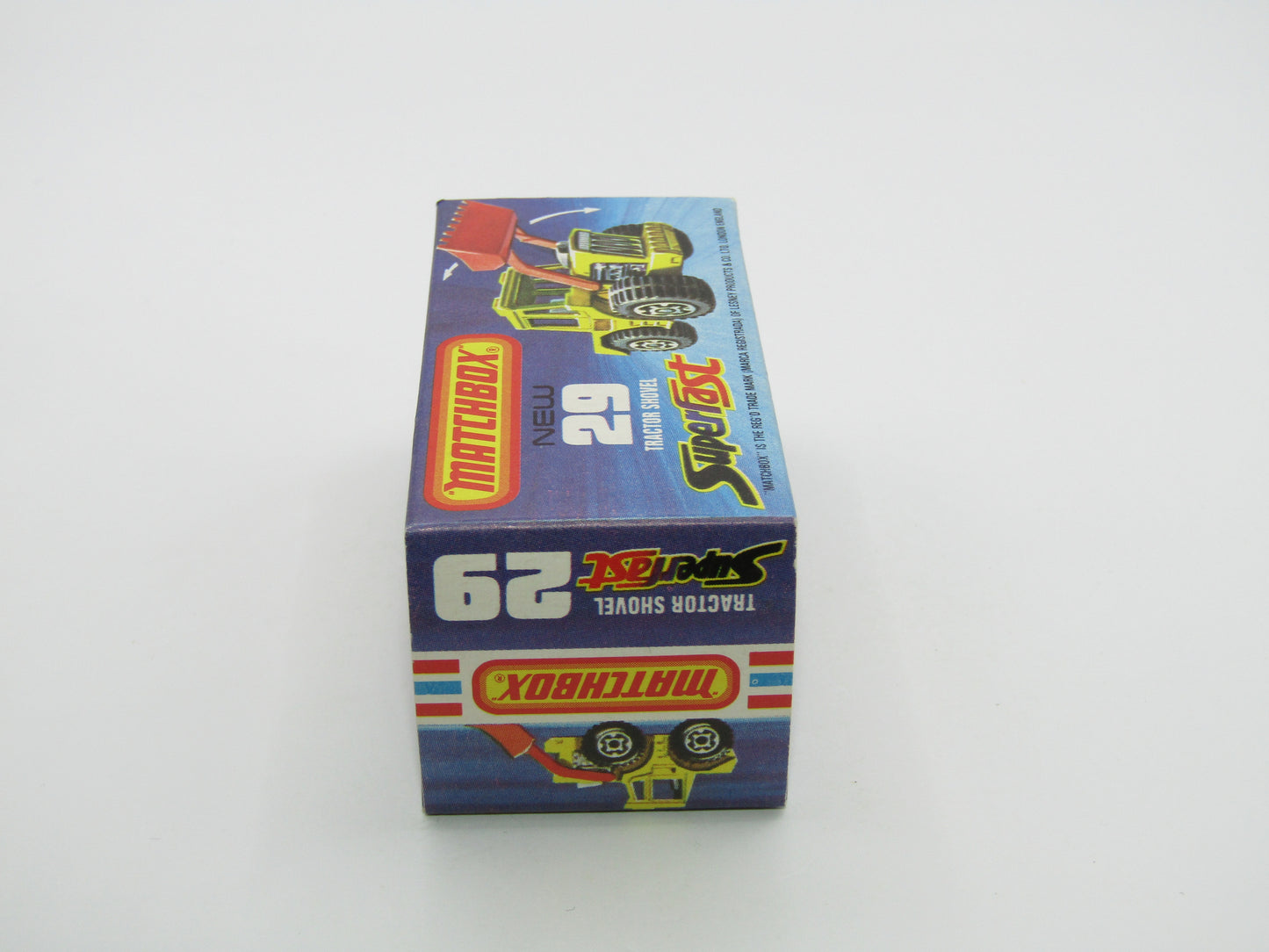 Matchbox Superfast No 29C Tractor Shovel Dark Red Shovel Yellow Hubs