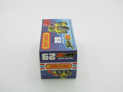 Matchbox Superfast No 29C Tractor Shovel Dark Red Shovel Yellow Hubs